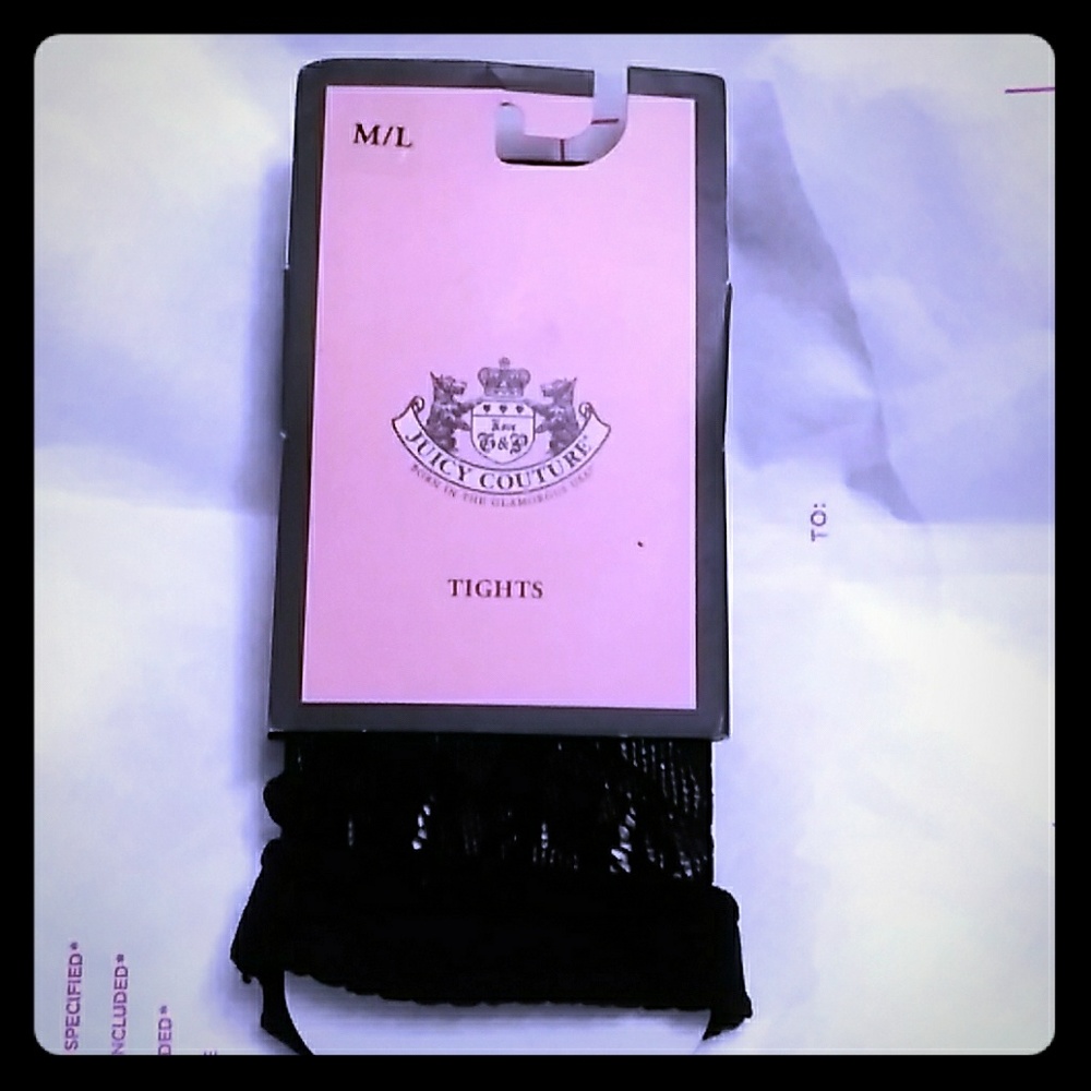 JUICY COUTURE BLACK LACE FISH NET STYLE TIGHTS